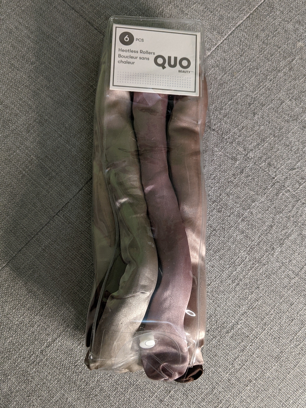 QUO Heatless Hair Rollers - Neutral Taupe & Brown Set Pastel Pink And Pastel Ros